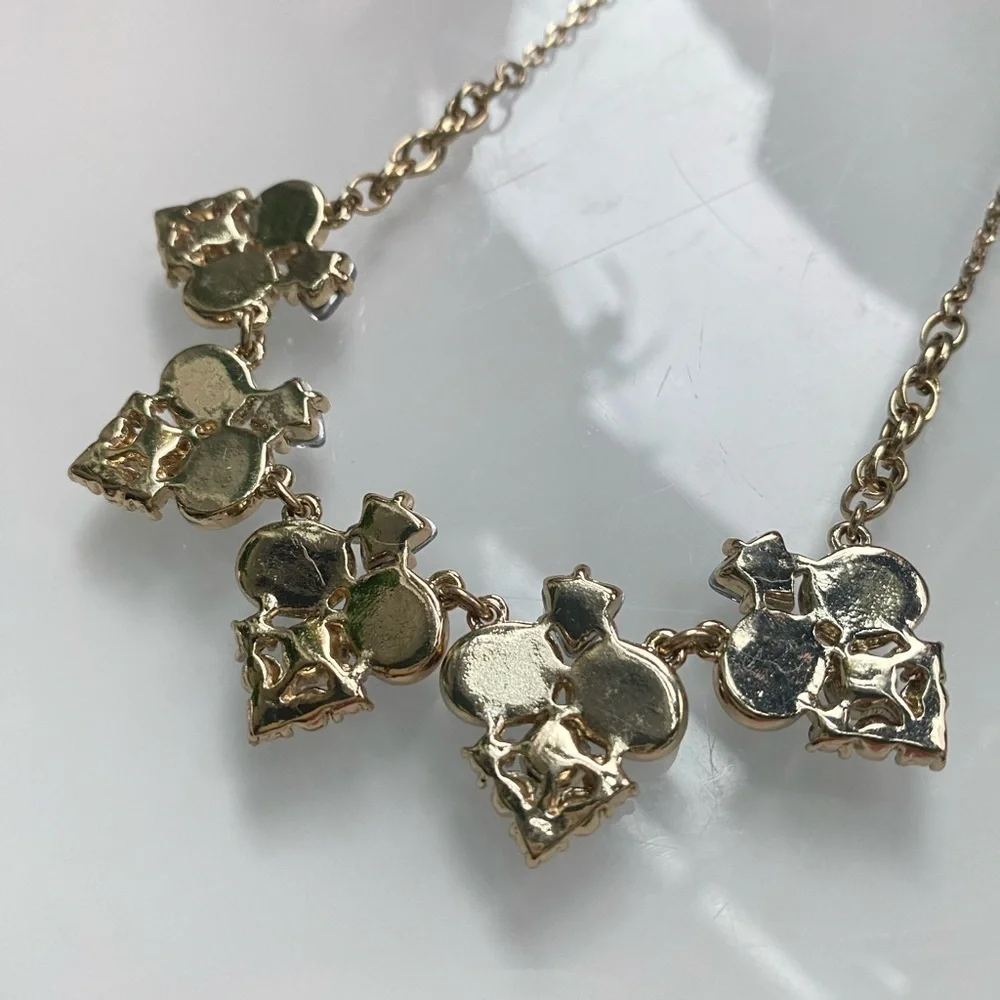 Elegant Vintage THE LIMITED Gold Tone AB Rhinestone Statement Necklace